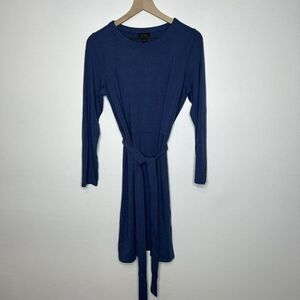 J.Jill Wearever Collection Twilight Blue Belted Long Sleeve Dress Size M